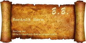 Bentsik Bere névjegykártya